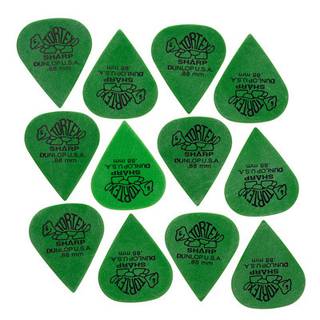 Dunlop 412P088 Tortex Sharp Pick 0.88 mm plectrumset (12 stuks)