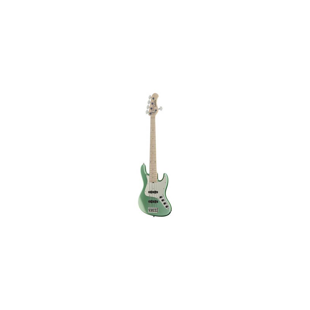 Sadowsky MetroLine 21-5 Vintage Ash Solid Sage Green Metallic Satin 5-snarige elektrische basgitaar