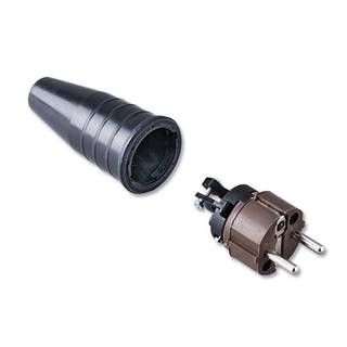 Keraf 521 Schuko 230V/240V stekker male bruin/zwart (per 10)