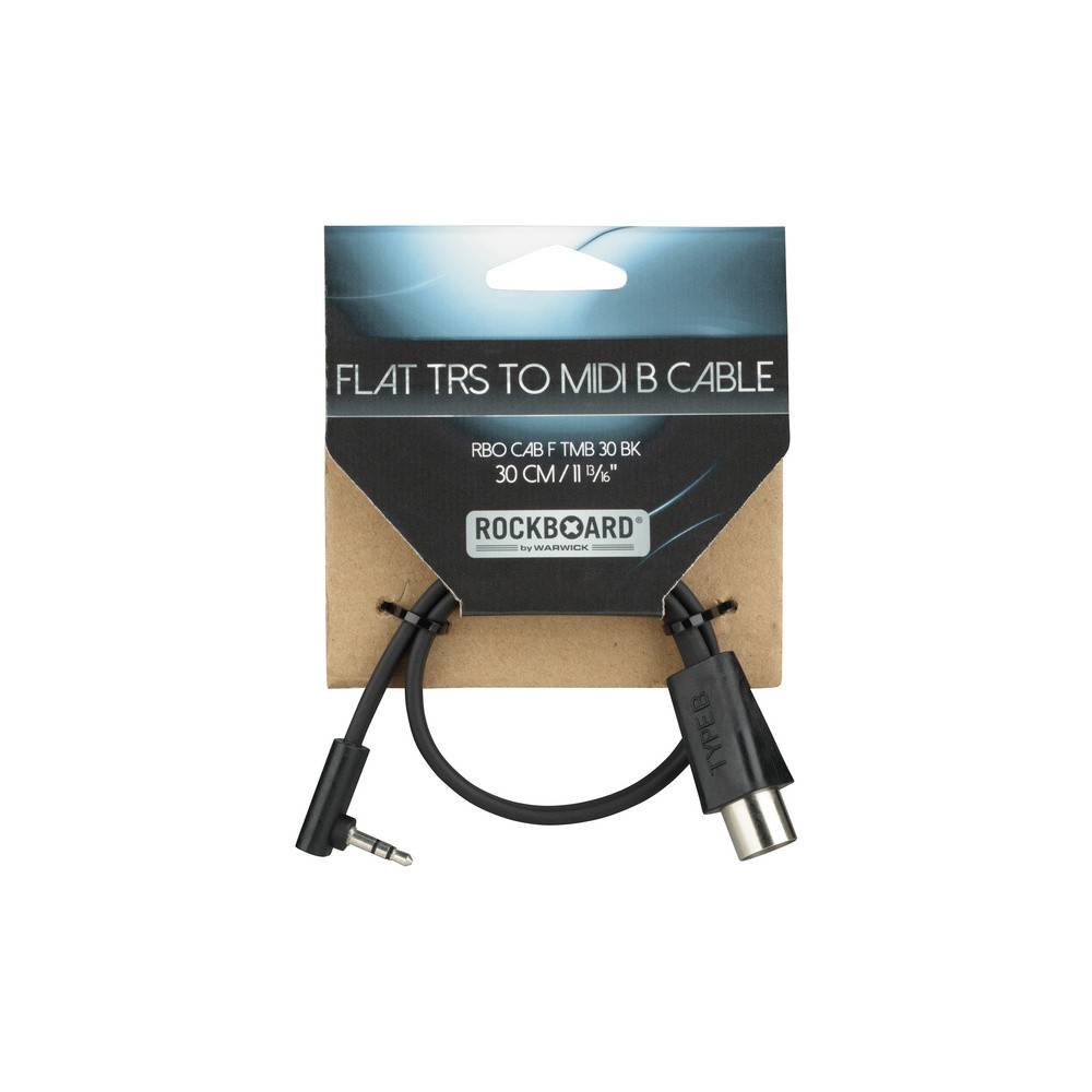 RockBoard RBO CAB F TMB 30 BK Flat TRS-MIDI kabel Type B - 30 cm