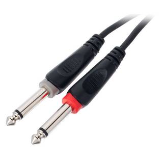 Cordial EU1.5PP Elements jack kabel 2x 6.3mm TS - 2x 6.3 mm TS 1.5m zwart