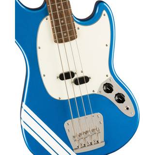 Squier Classic Vibe 60s Competition Mustang Bass Lake Placid Blue Olympic White Stripes FSR elektrische basgitaar