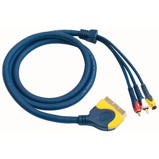 DAP FV12 Scart naar 2x RCA male + 1x S-VHS 150cm