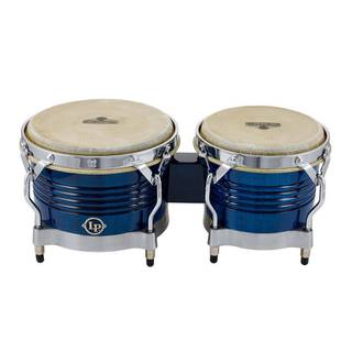 Latin Percussion LP M201BLWC Matador Wood Bongos Blue Chrome