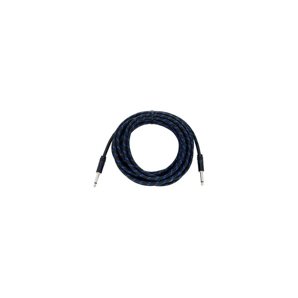 Cordial EI7.5PP-TWEED-BL Elements instrumentkabel 6.3 TS jack recht 7.5m tweed blauw