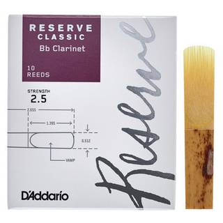 D'Addario Woodwinds Reserve Classic Bb 2.5 rieten voor Bb klarinet (10 stuks)