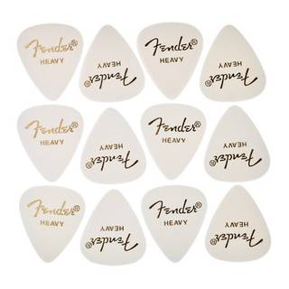Fender 351 Classic Premium Celluloid Picks Heavy White 12 Pack