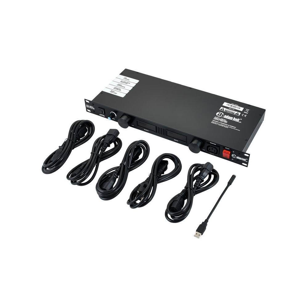 Adam Hall AHPCL10PRO spanningsverdeler met voltmeter+verlichting