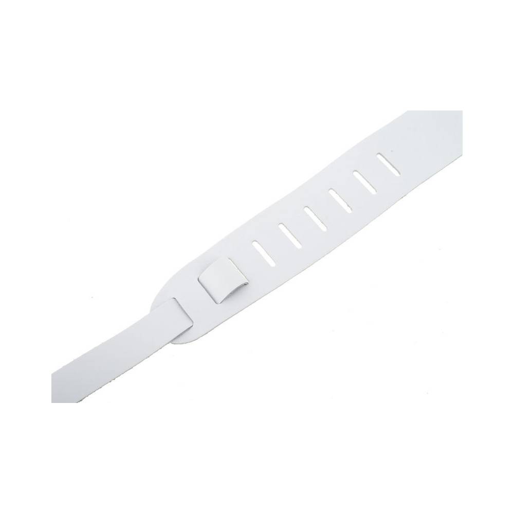 D'Addario 25BL02 leren gitaarband wit