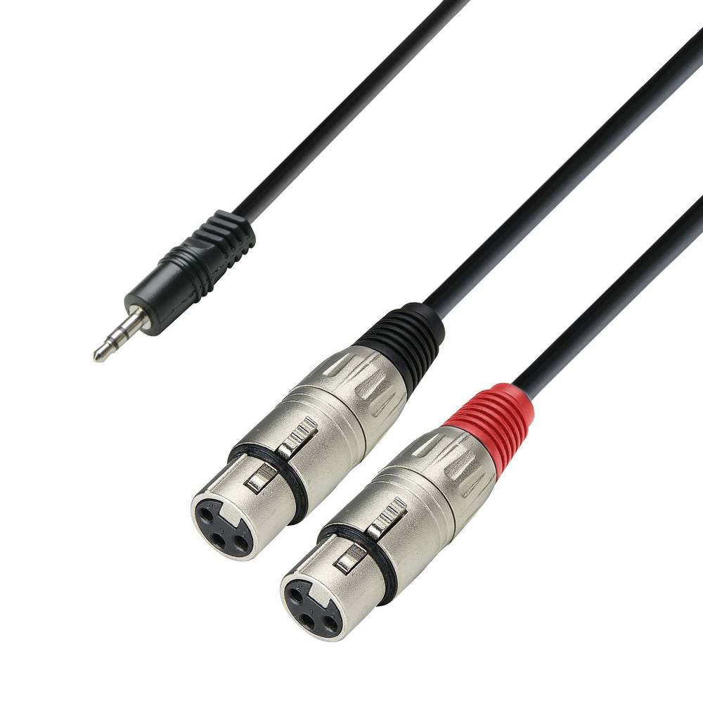 Adam Hall K3 YWFF 0100 3,5mm mini-jack naar 2x XLR female kabel 1m