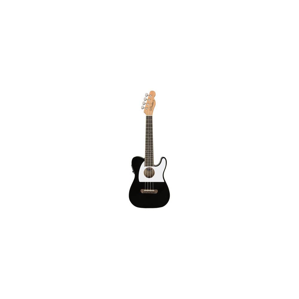 Fender Fullerton Tele Uke Black elektrisch-akoestische concert ukelele