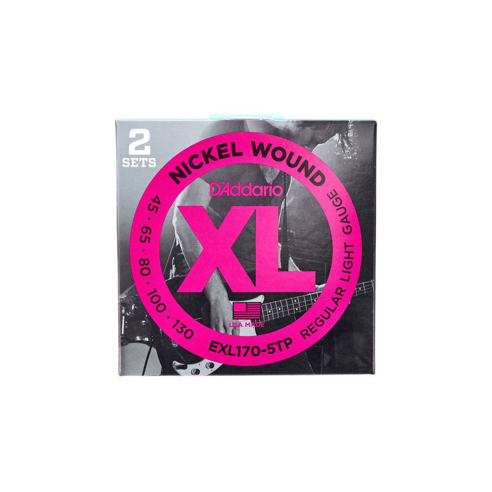 D'Addario EXL170-5TP Regular Light 5-String Twin Pack 45-130