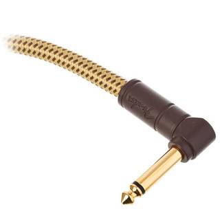 Fender Deluxe Cables instrumentkabel 30 cm tweed geel