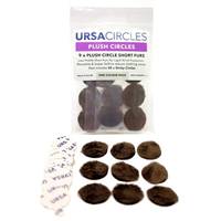 Ursa Straps Plush Circles 9x + Stickies 30x plakkers voor dasspeldmicrofoons (bruin)
