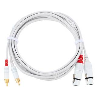 Cordial CFU3FC-SNOW Intro verloopkabel 2x XLR female - 2x RCA 3m wit