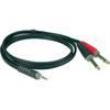 Klotz AY5-0200 2x jack 2p - 1x mini-jack 3p 2 meter verloopkabel