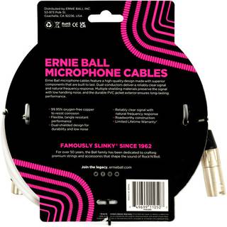 Ernie Ball 6389 microfoonkabel XLR male-XLR female 6m wit