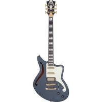 D'Angelico Deluxe Bedford SH Matte Charcoal Limited Edition semi-akoestische gitaar met koffer
