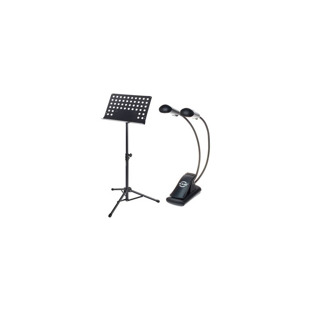 Konig & Meyer 12244 FlexLight lessenaarlamp met dubbele LED arm