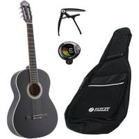 LaPaz C30BK klassieke gitaar 4/4-formaat zwart + gigbag + accessoires