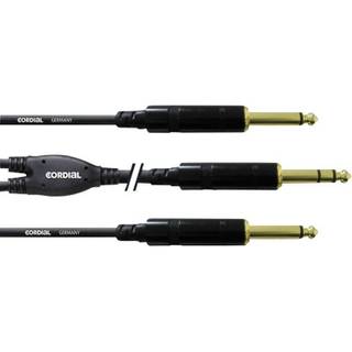 Cordial CFY0.9VPP Intro verloopkabel jack 6.3mm TRS -2x 6.3mm TS 0.9m zwart