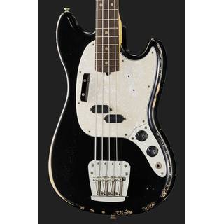 Fender Justin Meldal-Johnsen Road Worn Mustang Bass Black RW elektrische basgitaar
