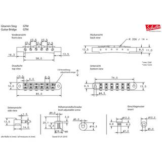 Schaller GTM NI Guitar Bridge Nickel