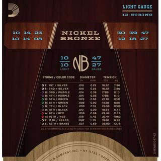 D'Addario Nickel Bronze Twelve String akoestische gitaarsnaren