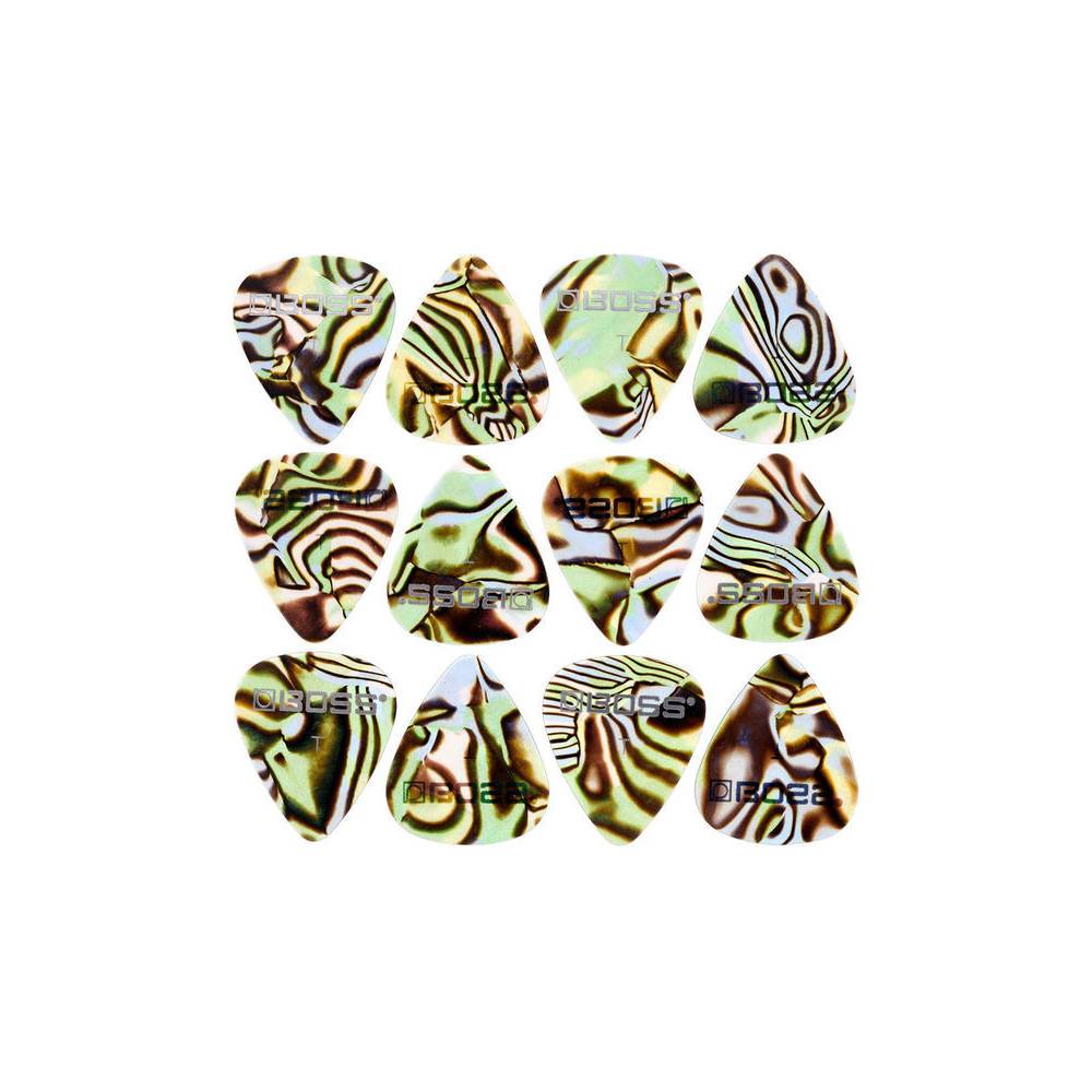 Boss BPK-12-AT celluloid plectrums abalone thin (set van 12)
