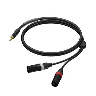 Procab PRA712/3 verloopkabel 3m 1x minijack - 2x XLR-M