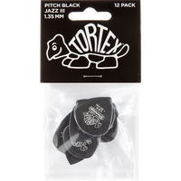 Dunlop Tortex Pitch Black Jazz III 1.35mm 12-pack plectrumset zwart