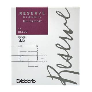 D'Addario Woodwinds Reserve Classic Bb 3.5 rieten voor Bb klarinet (10 stuks)