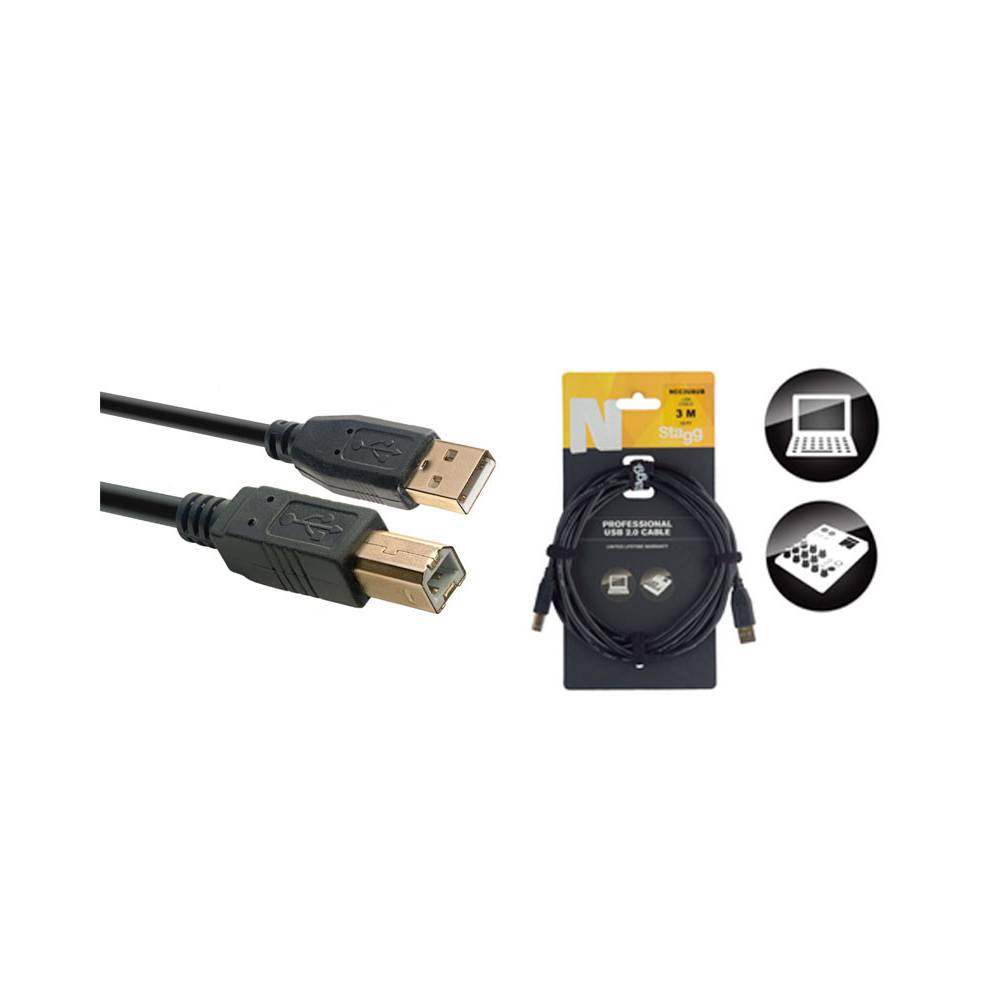 Stagg USB-A to USB-B 3m Cable