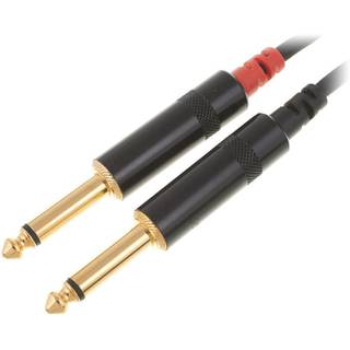 Cordial CFU0.6PC Intro verloopkabel 2x 6.3 TS jack - 2x RCA 0.6m zwart