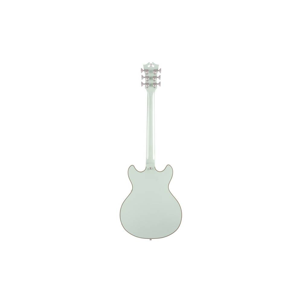 D'Angelico Deluxe Mini DC LE Stopbar Sage semi-akoestische gitaar met koffer