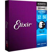 Elixir 11075 Acoustic 80/20 Bronze Polyweb Medium Light 12-56