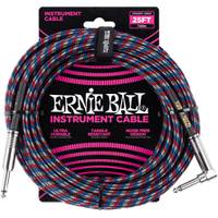 Ernie Ball 6063 Braided Instrument Cable, 7.5 meter, 4 kleuren