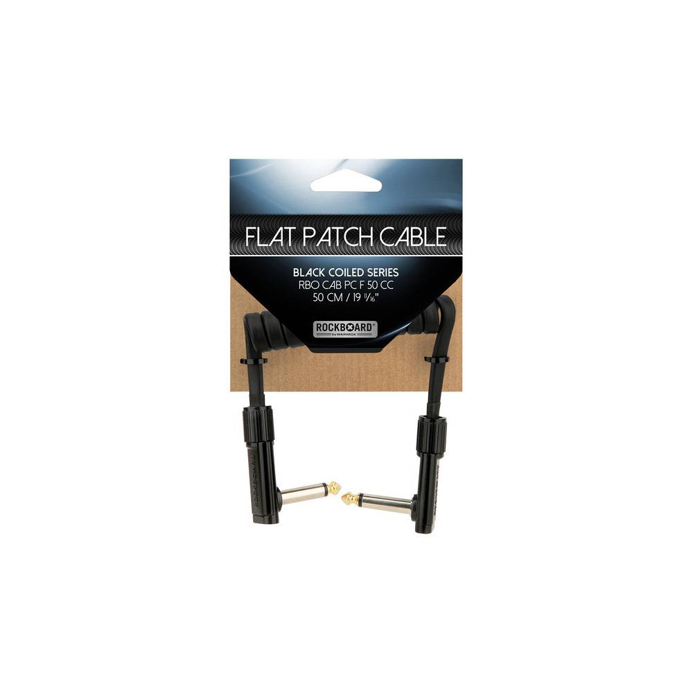 RockBoard Coiled Series Flat Patch Cable zwart 50 cm