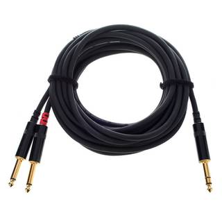 Cordial CFY3VPP-LONG Intro verloopkabel jack 6.3mm TRS -2x 6.3mm TS 3m zwart