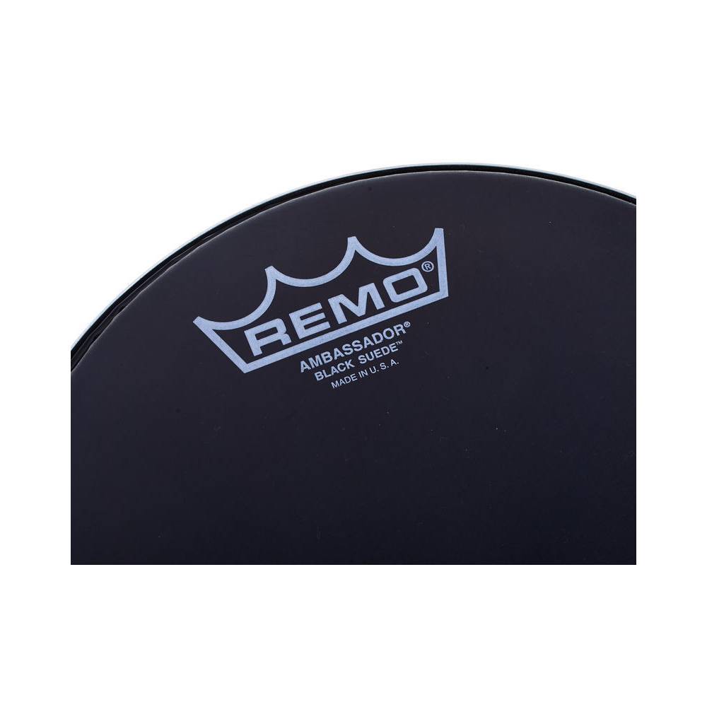 Remo BA-0808-ES Ambassador Black Suede 8"
