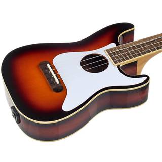 Fender Fullerton Strat Uke Sunburst elektrisch-akoestische concert ukelele