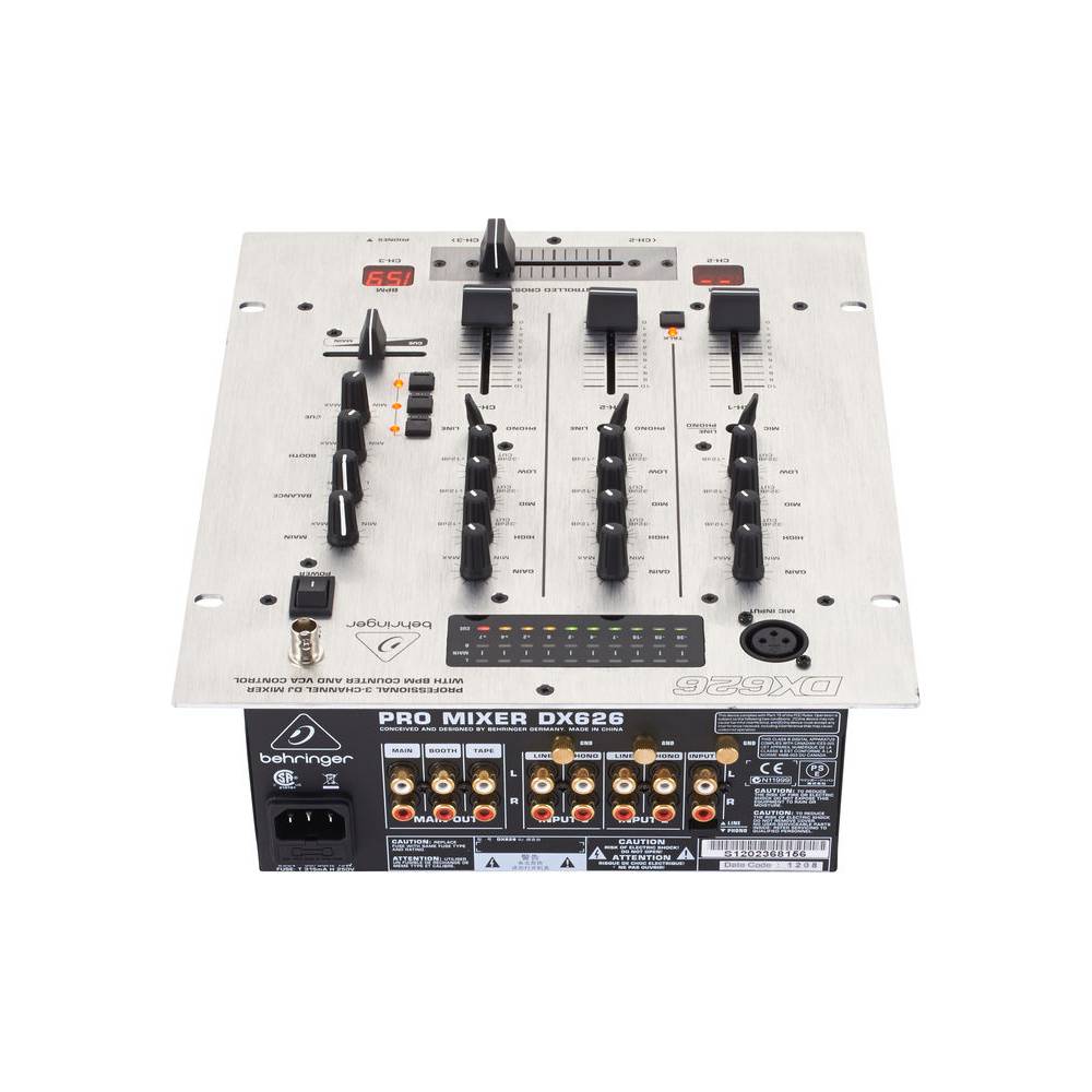 Behringer DX626 Professionele 3-kanaals DJ-mixer met BPM-teller en VCA- regeling