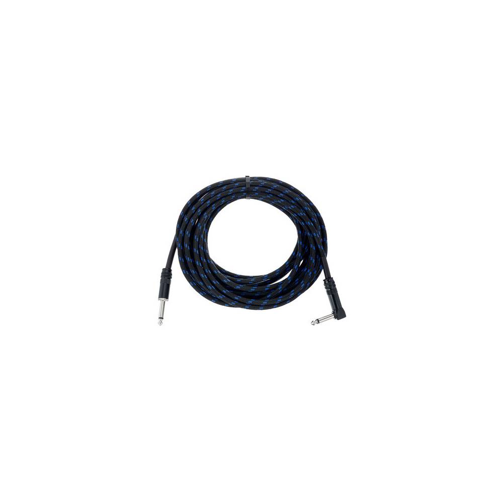 Cordial EI7.5PR-TWEED-BL Elements jack kabel 6.3 TS recht-haaks 7.5m tweed blauw