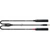 Cordial CFY0.3WGG Intro verloopkabel jack 3.5mm TRS male -2x6.3mm fem TS 0.3m