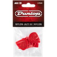 Dunlop Jazz III Red Nylon 6-pack plectrums