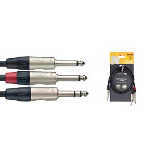 Stagg NYC1-PS2PR Y-kabel Jack M stereo naar 2x Jack M mono 1m