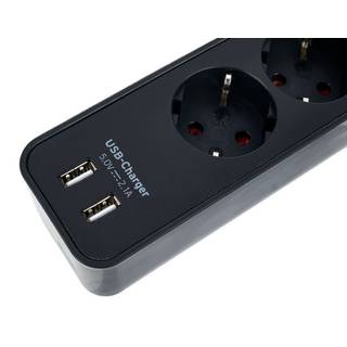 Brennenstuhl Ecolor 4-voudig USB zwart