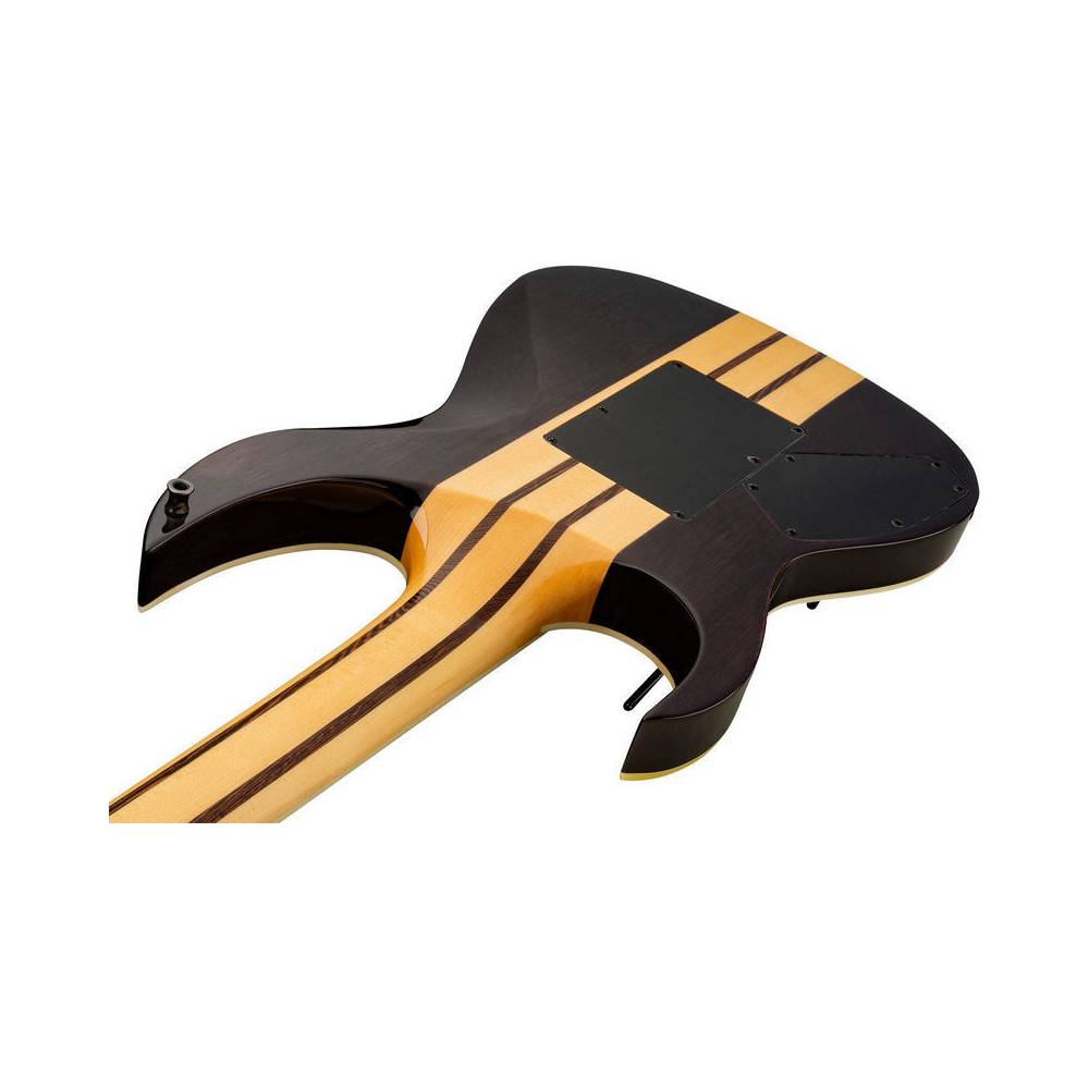 B.C. Rich Shredzilla Prophecy Exotic Archtop Trans Black Quilt met Floyd Rose tremolo en DiMarzio humbuckers