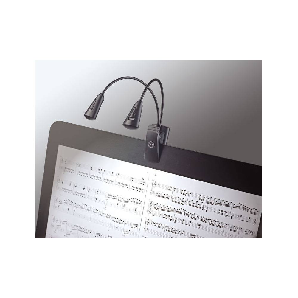 Konig & Meyer 12244 FlexLight lessenaarlamp met dubbele LED arm