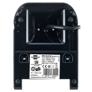 Brennenstuhl Desktop-Power 1153500222 hoekstekker met 2 stopcontacten en 2x USB zwart